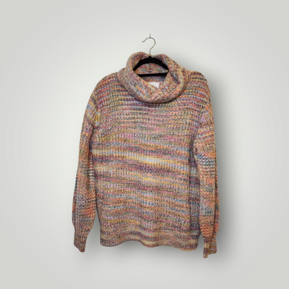Fyve Rainbow Chunky Turtleneck Oversized Sweater pullover size Large